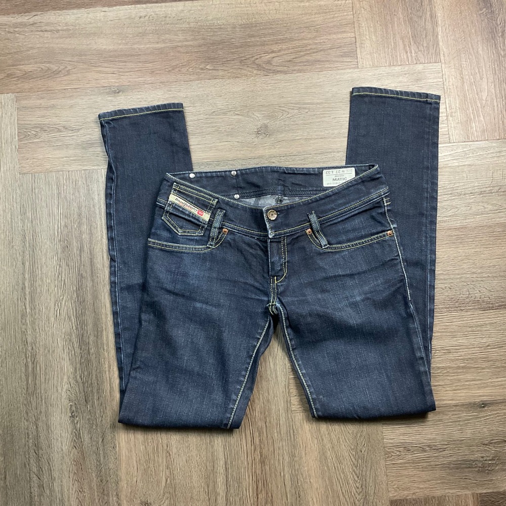 Y2K‎ Diesel Matic Low Rise Slim Skinny Jeans Womens 27x31 Indigo Blue 008LQ